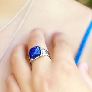 Grace and Heart Sterling Silver/lapis Ring Sz 6